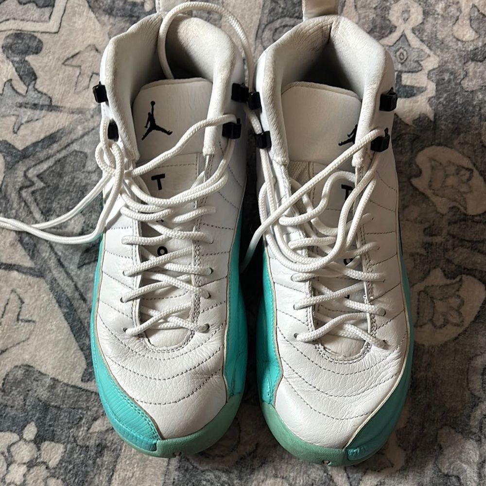 White and Teal Sneakers